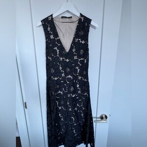 Zara Elegant Navy Blue Lace Dress